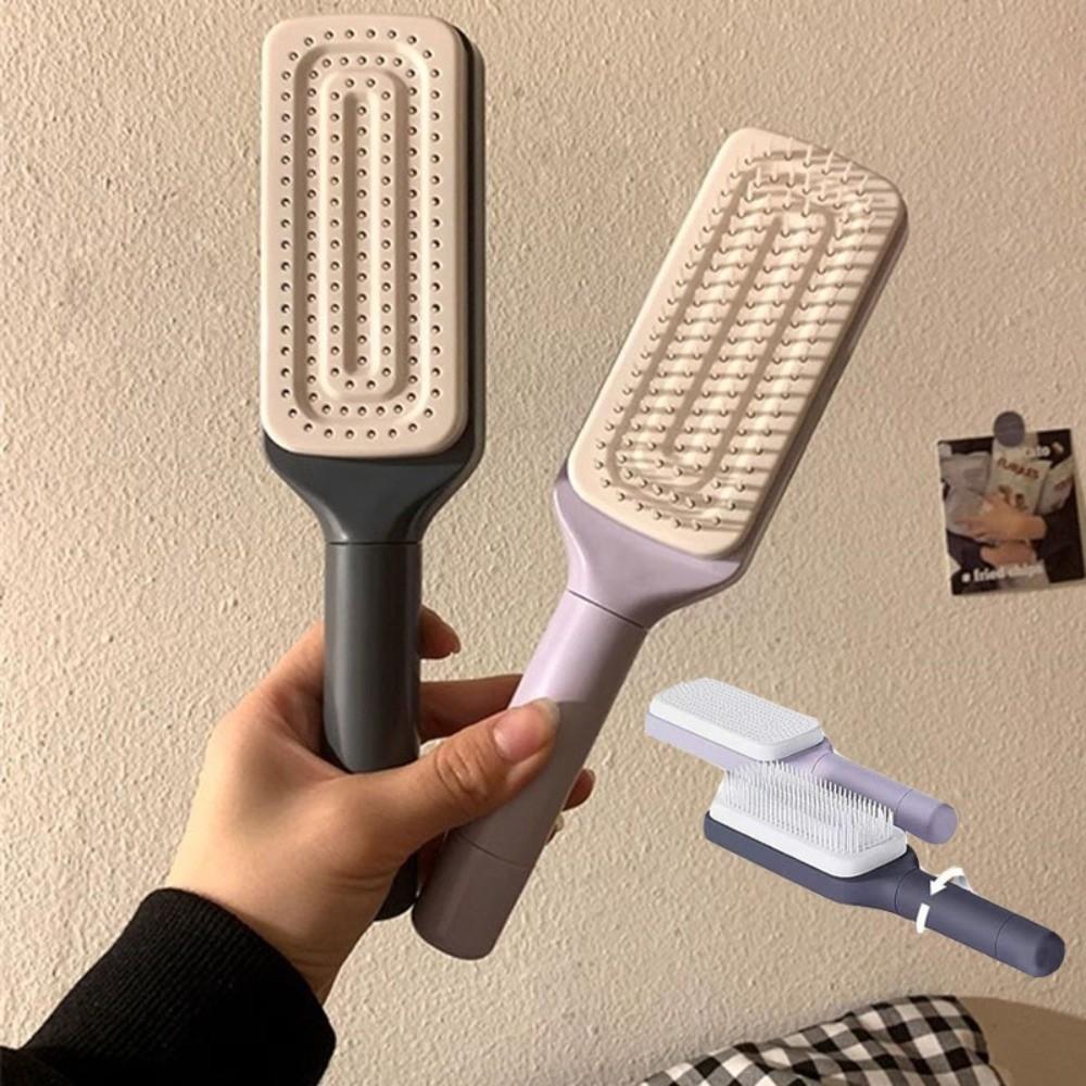 One Key Cleaning Airbag Hair Brush Rotatable Retractable Hair Comb Scalp Massage Brush for Women