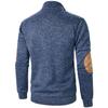 Men's Stand Collar Sweatshirt Jacket Knit Elbow Patch Casual Jacquard Cardigan Hoodie