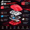 X11 Tri-Mode Wireless Mouse Red with RGB Magnetic Charging Dock, 22000DPI Lightweight