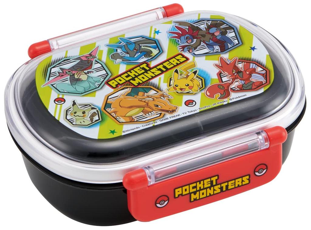 Skater Lunch 1 with Fluffy Meal Made In Kids' Box, Tier, 360ml, Inner, Dome-Shaped, Container, Antibacterial, Japan, Pokémon 23, Pokémon QAF2BAAG-A