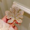 Luxury Maple Leaf Brooch/KC Golden Plated Zinc Alloy/Mosaic/Ideal for Party and Daily Occasions