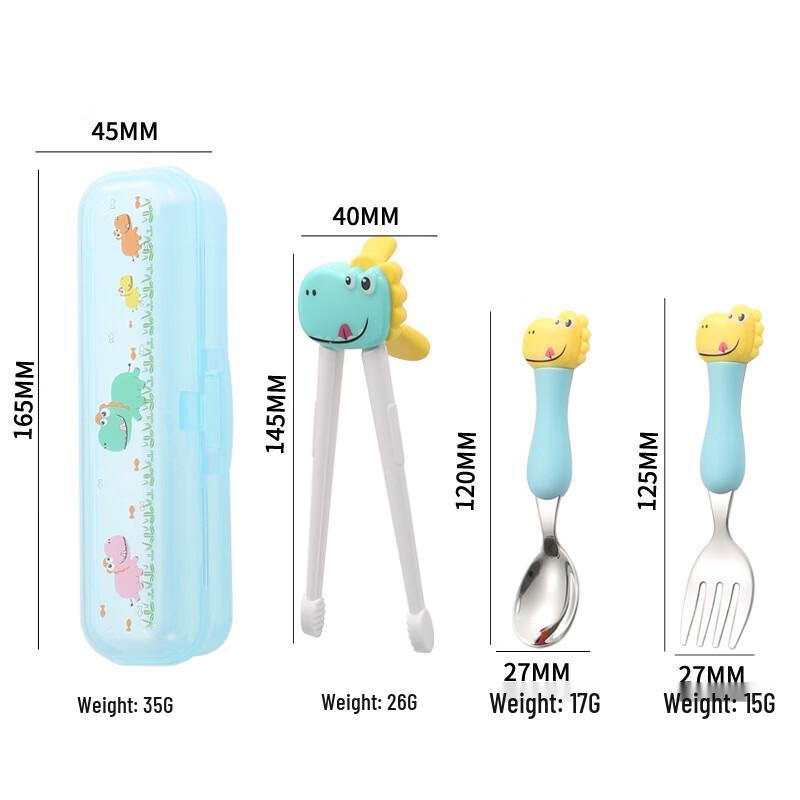 

Qianxing Cartoon Dinosaur Toddler Training Utensil Set