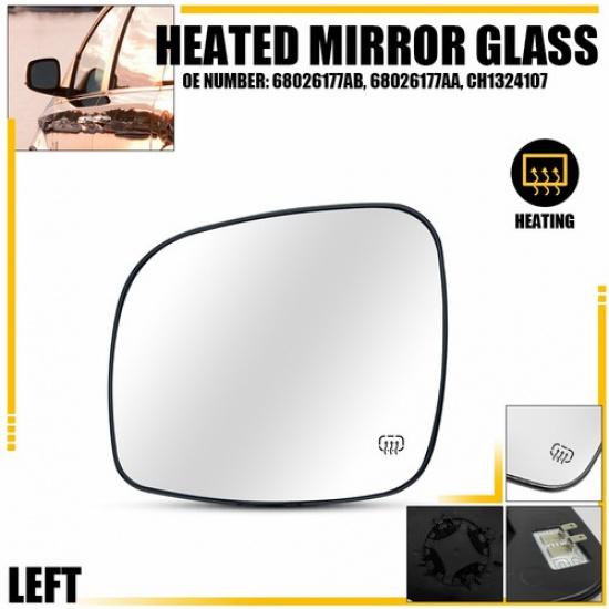 For 08-20 GRAND CARAVAN 08-16 TOWN & COUNTRY Mirror Glass Heated Driver Side G V