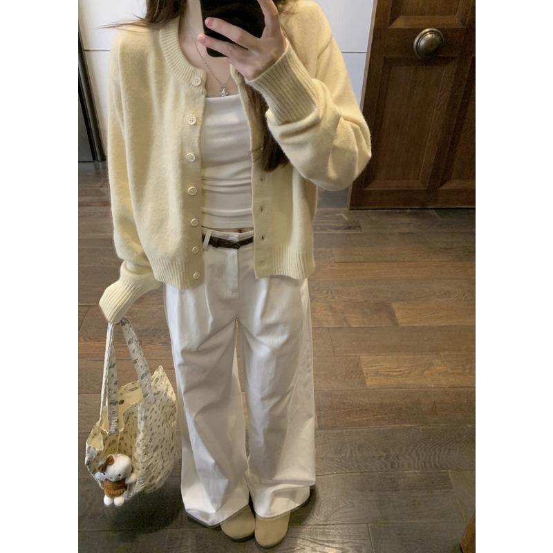 Milk Fufu Soft Waxy Single-breasted Knitted Top Cardigan Women's Autumn Sweet Age-reducing Gentle Wind Sweater Jacket