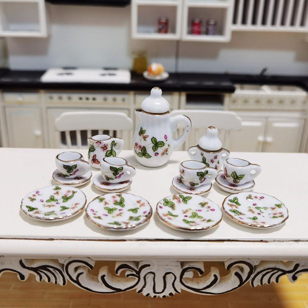 High Quality Mini House Accessories Ceramic 10 Styles Desk Top Pocket Tea Set for 1/6 BJD /1.5" Barbie /Blythe