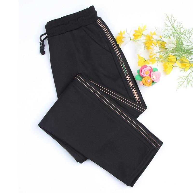 Side strip sports women's casual pants Zhengzhou women's pants drape mother pants new Tencel cotton middle-aged and thin