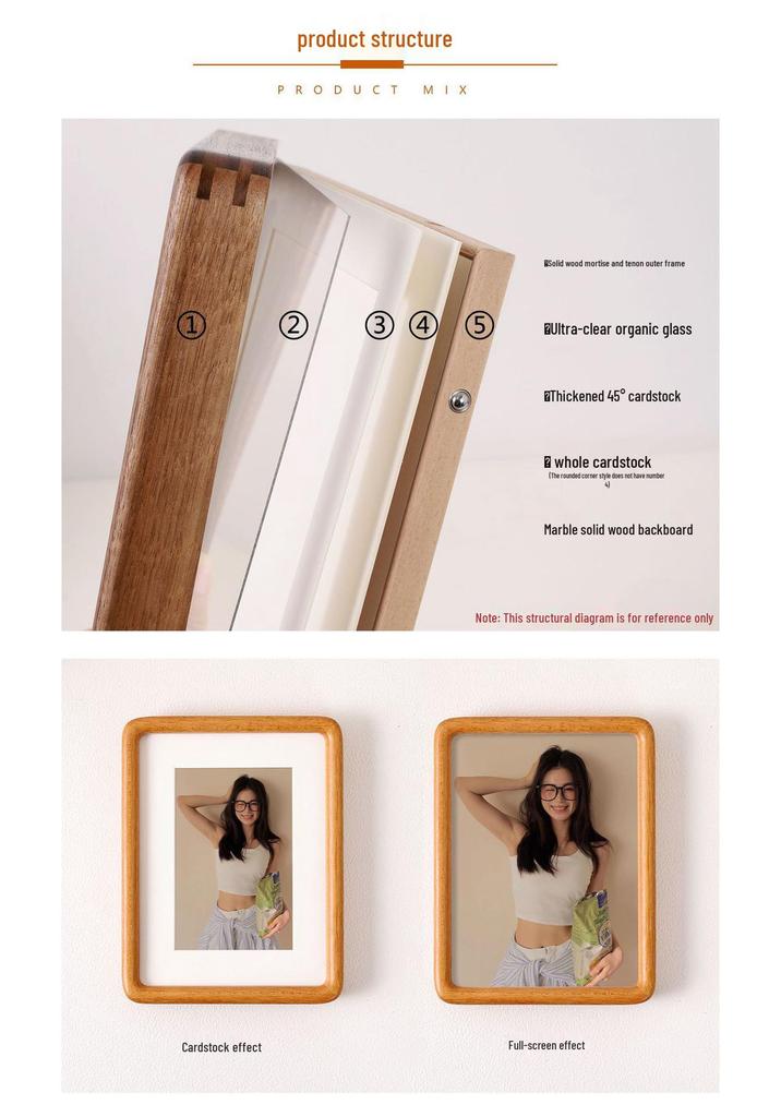Solid Wood 9-Grid Black Walnut Photo Frame with Mortise and Tenon Round Corners for Desktop Display or Wall Decoration.