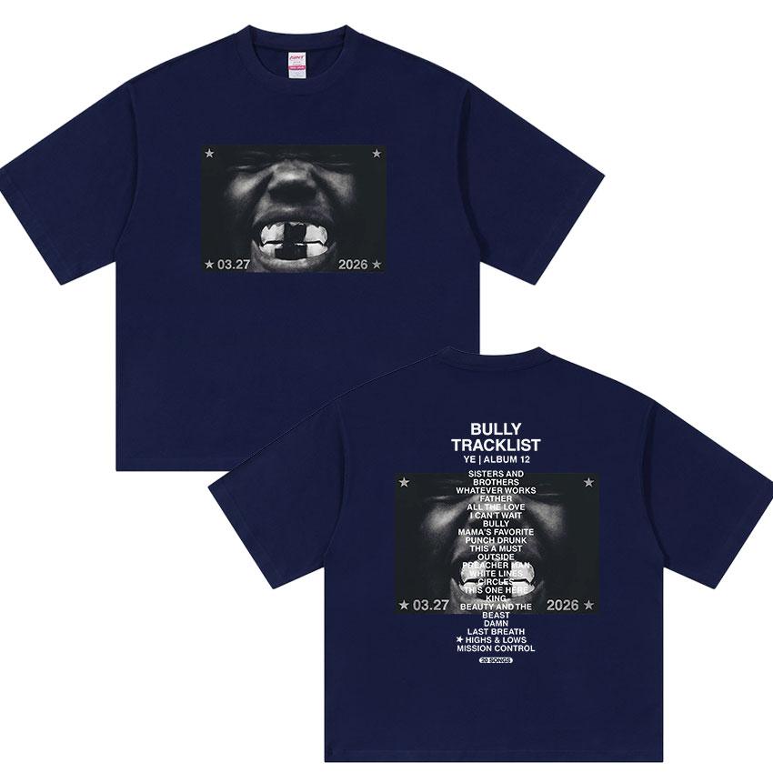 Nuovo Album Bully Kanye West Magliette Grafiche Unisex Hip Hop Pop Rap YK Maglietta a Maniche Corte Moda Retro Cotone Streetwear
