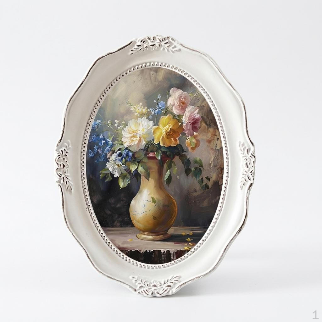 Ornate Resin Picture Frame for Wedding Decoration, Baroque Oval Photo Frame, Vintage