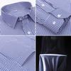 Men's Formal Shirt Long Sleeve Office Solid Color Striped Pocket Fashion Business Professional Wear Social White Shirt