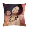 Abstract Fairy Girl Decorative Cushion Cover Linen Pillowcase For Sofa Couch Bedroom Home Living Room Decor 45X45Cm