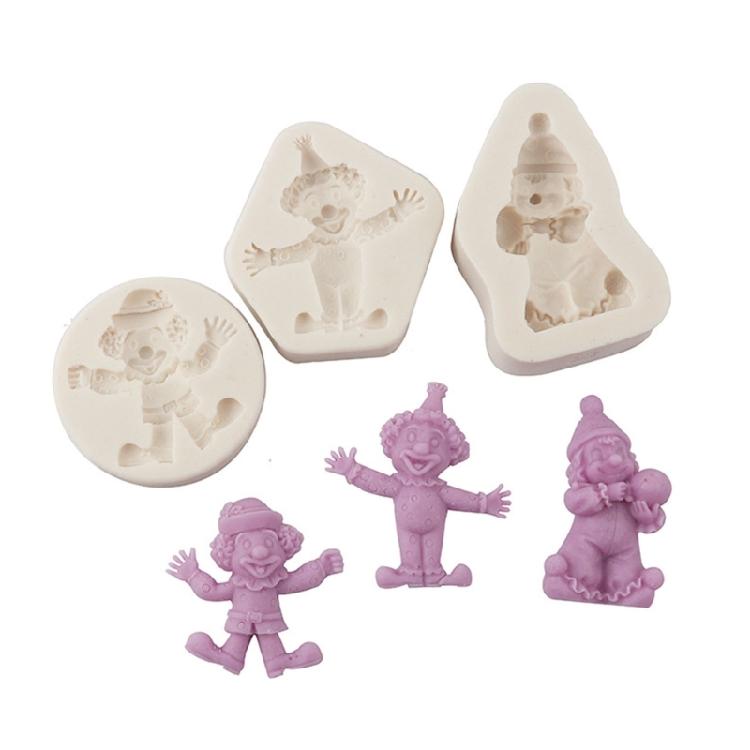 Funny Clown Shaped Silicone Mold Fondant Mould Baking DIY Supplies Nonstick
