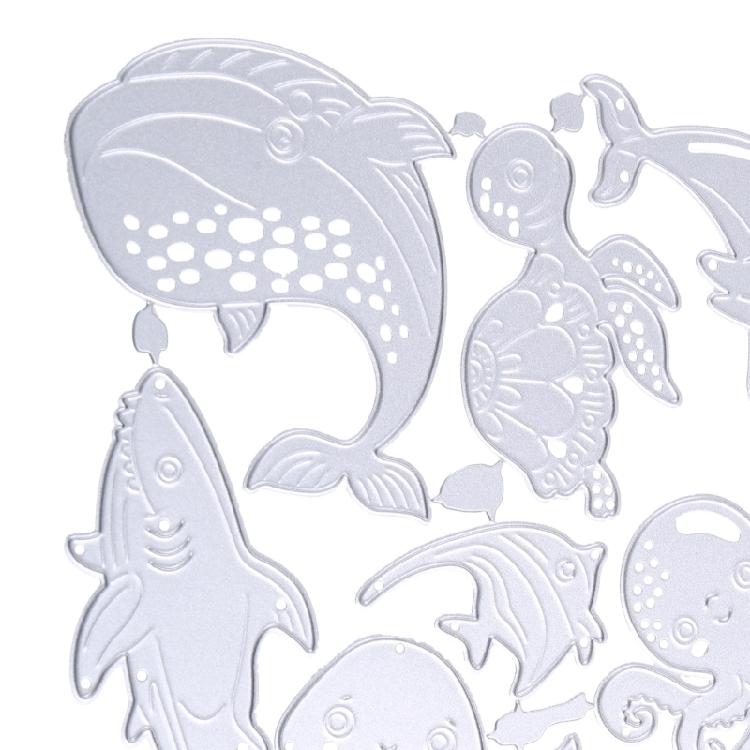 Ocean Animals Cutting Dies Stencil Template Mold Stamp Embossing Art Craft Decor