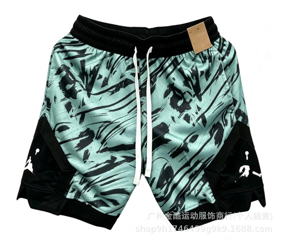 New 2026 summer loose and quick-drying men's AJ basketball shorts printed trendy sports casual pants source wholesale