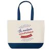 Tote Bag - PLANETEE - World's Best Oncologist - Cotton 40x45 Cm - Blue Background - Made In France