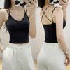 Letný tielko s vypchávkami na prsia z ľadového hodvábu, crop topy s halter krkom, dámske letné camisole, camisole bez chrbta, módne bandeau, dámska crop vesta bez rukávov