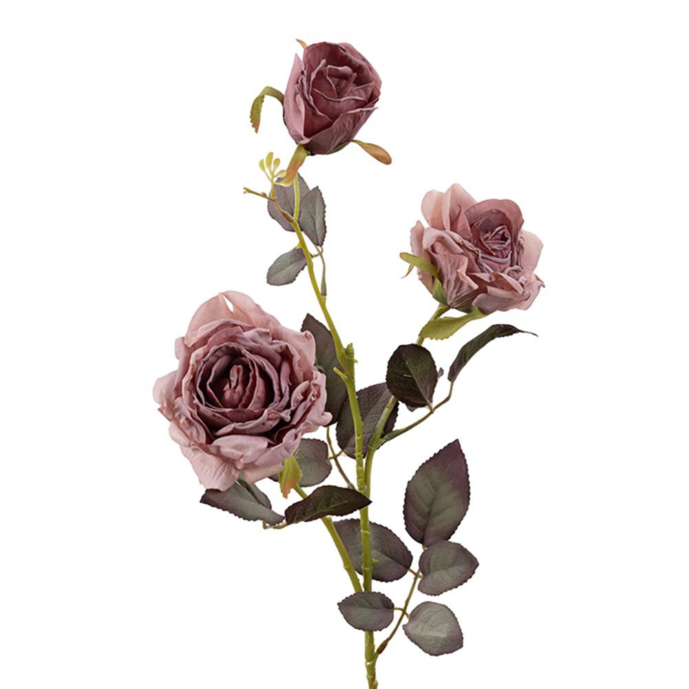 

Добавьте нотку элегантности с помощью искусственного цветка сухой жженой розы с 3 головками розовый/фиолетовый