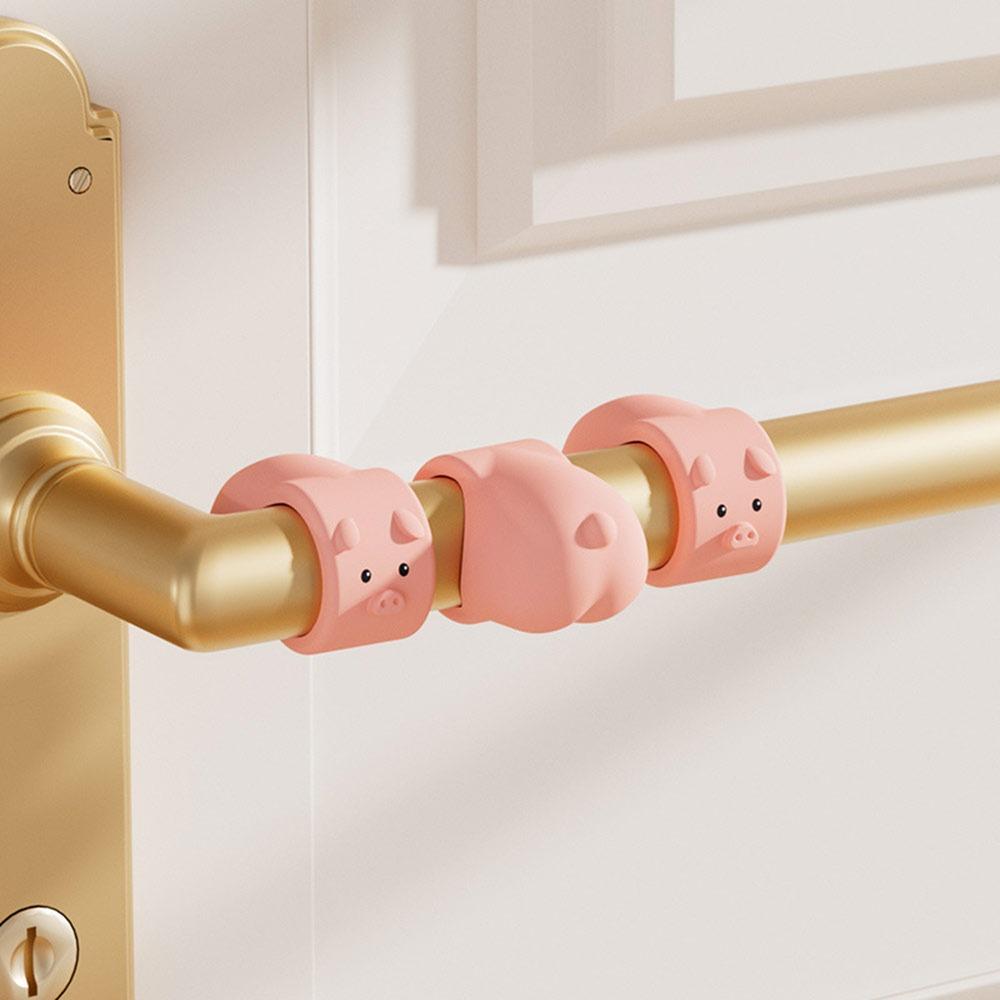 3Pcs Cute Silicone Door Stopper Anti-Shock Punch-free Doorknob Bumper Pad Cartoon Silent Wall Protector for Bedroom