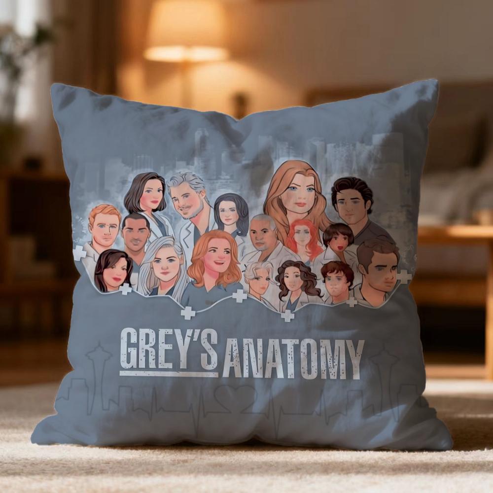 Popular GGrey's Anatomyer Cushion Cover Soft Washable Pillow Case Multi-Scene for Couch Bed Travel Office Use