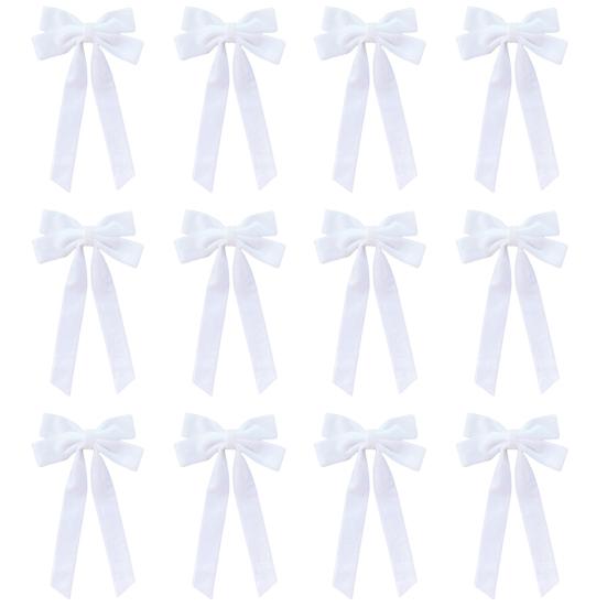 12Pcs Christmas Velvet Bows Rustic Vintage Velvet Ribbon Bows for DIY Crafts Gift Wrapping Tree Garland Wreath Xmas Decoration