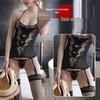 Allure Bodysuit Set: Fishnet Stockings & Open Crotch, Versatile Uniform Style for Mature Women, Plus Size, Black