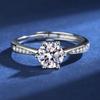 Women's Six-Claw Adjustable Zircon Ring – Elegant Wedding Jewelry