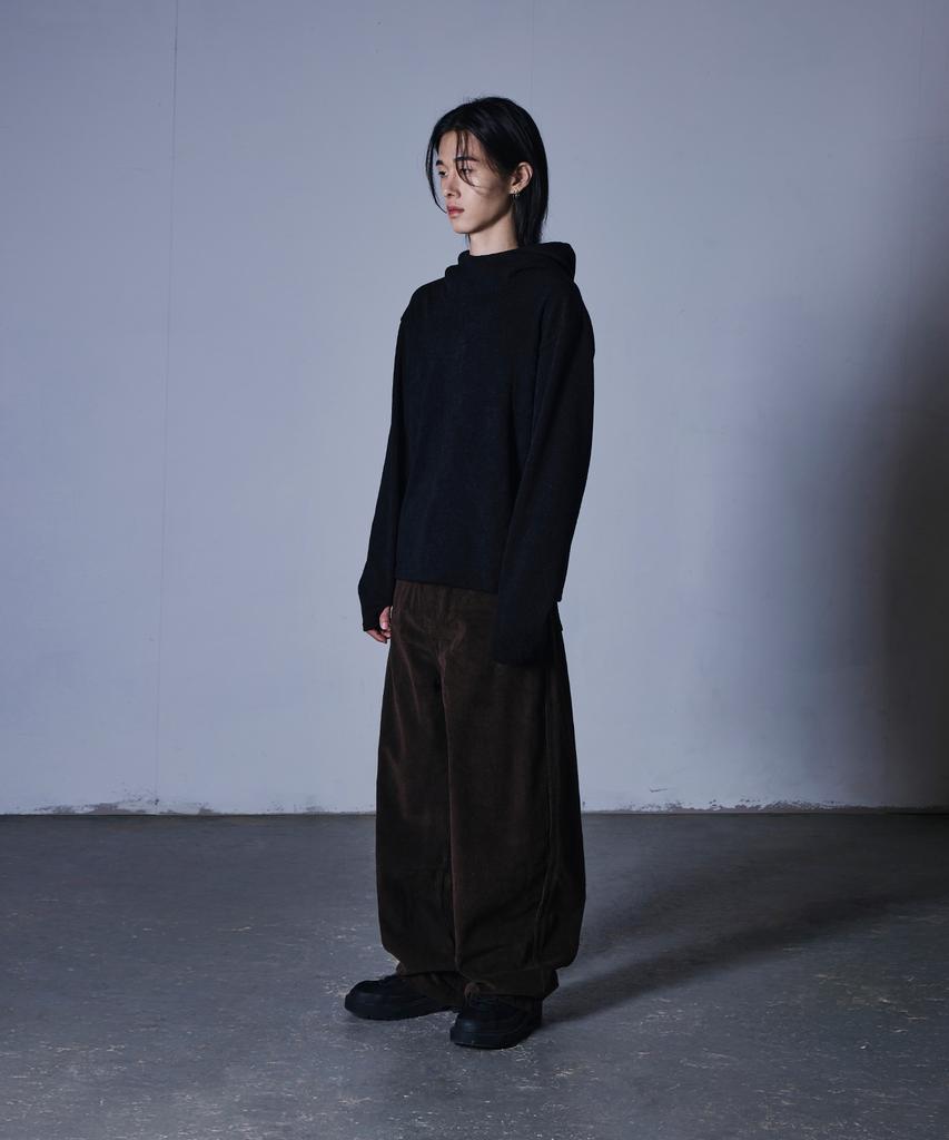 Seukeulaeteulpigsel Corduroy Front Pocket Curved Pants [Brown]