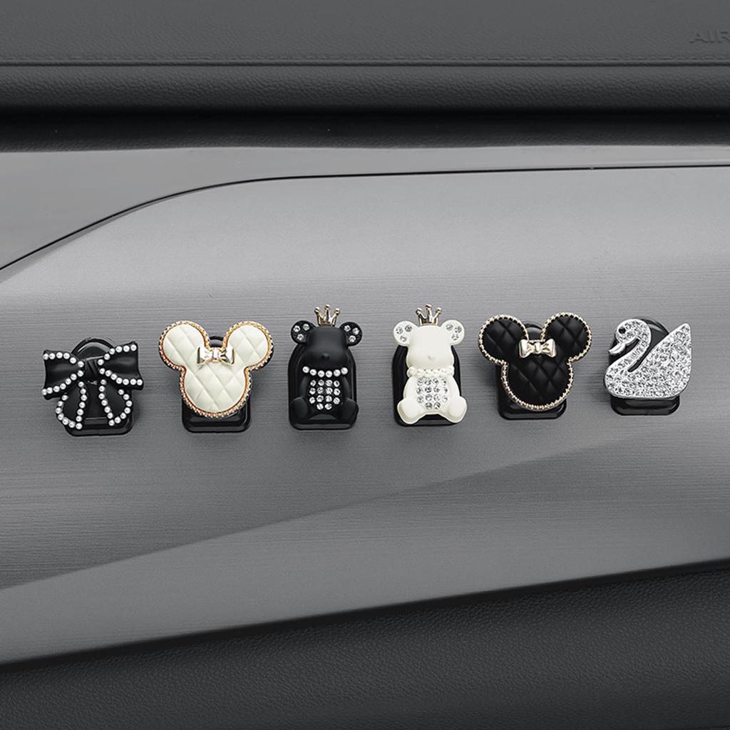 KRGNPLE 6 Pcs Car Hook Car Mini Hook Cute Flower Shape Storage Adhesive Portable