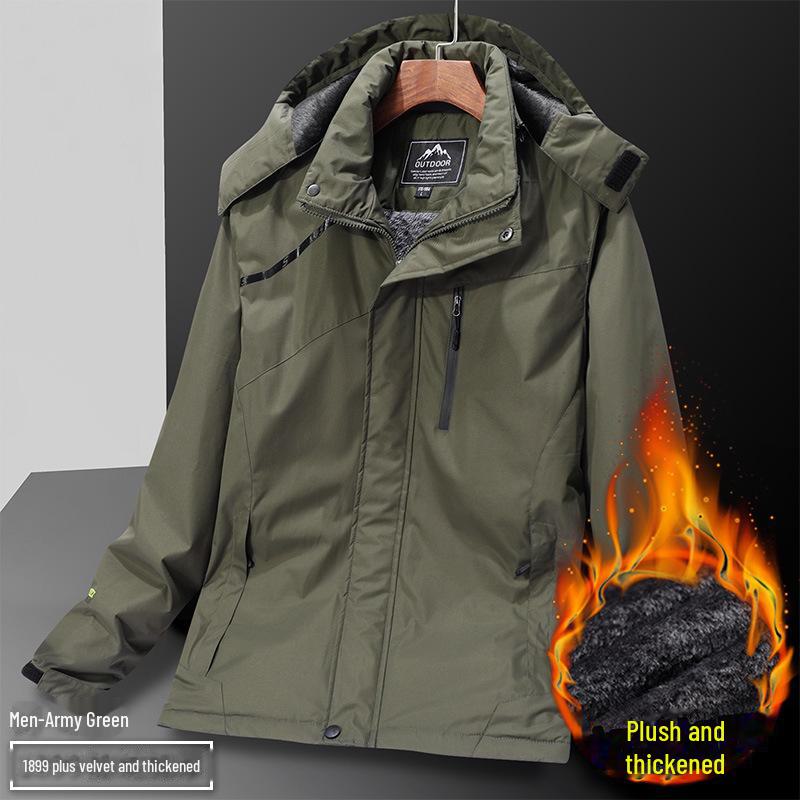 Camouflage 3-in-1 Winterjacke mit Kapuze für Herren & Damen - Modische Reise- & Wanderausrüstung