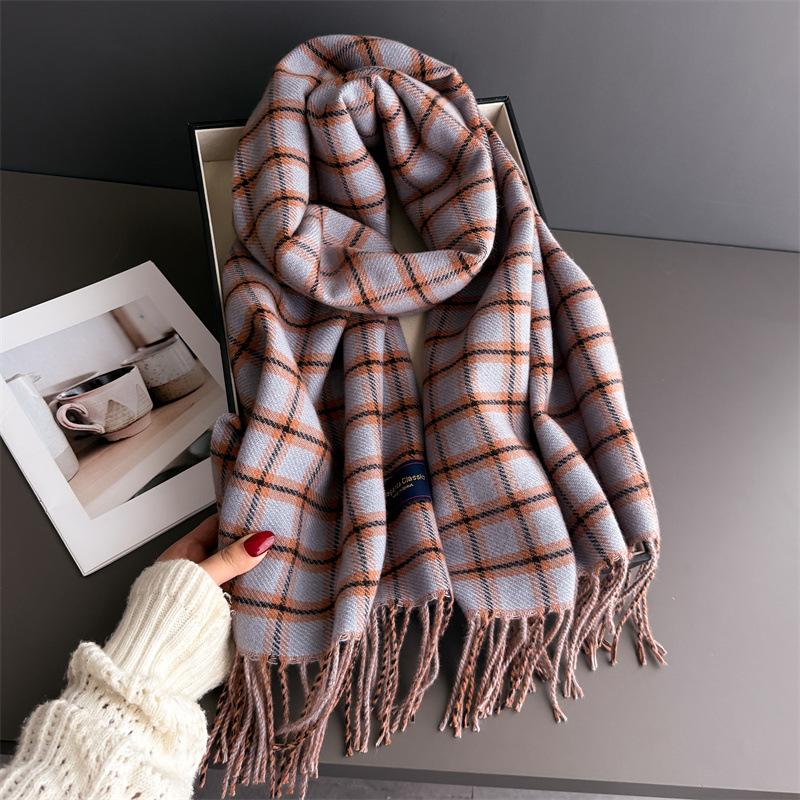 

Neck Warmer Scarves For Women Men Winter Thickened Tassel Pashmina Shawl Faux Cashmere Warps Autumn Elegant Ladies Blanket
