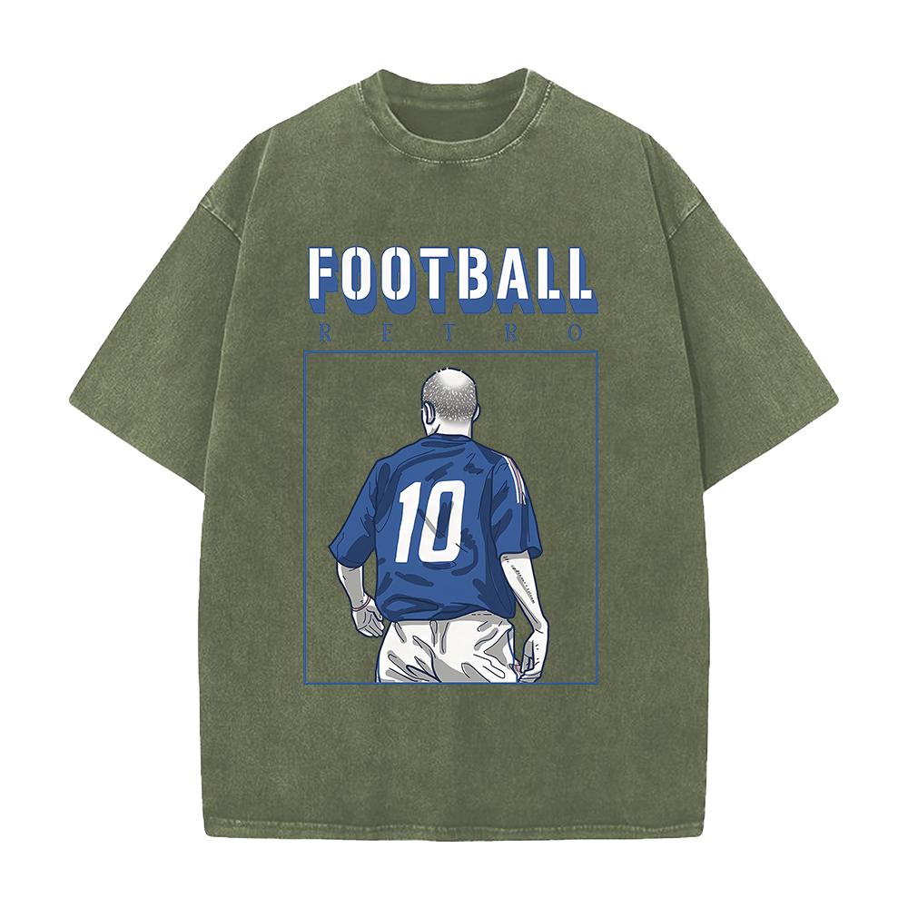 Football T-shirt Vintage Y2k Washed Oversized T Shirt Summer Short Sleeve Cotton Tees Tops Men Women Clothing