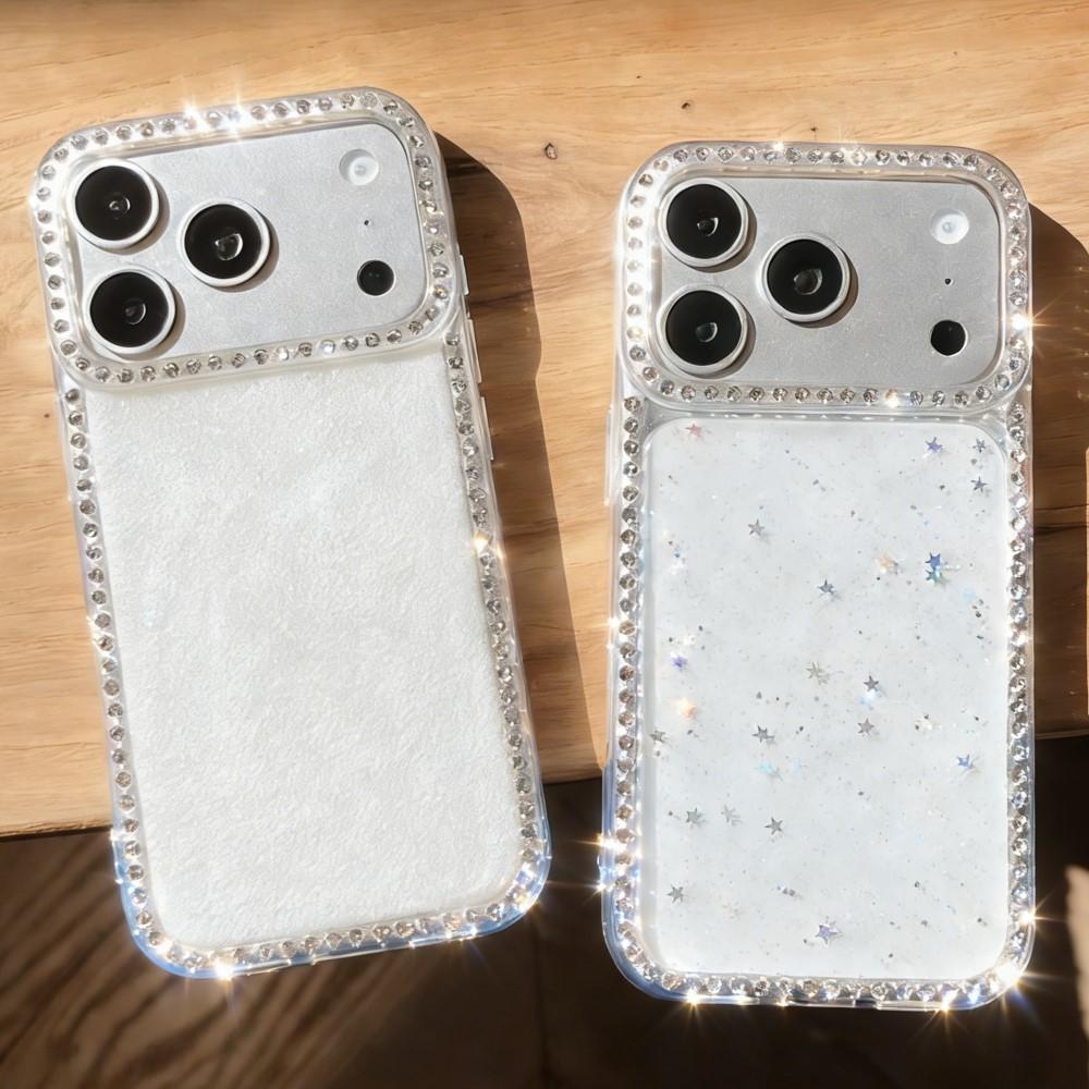 Luxury Bling Diamond Frame Glitter Case for iPhone 17 Air 16 15 14 Plus 13 12 11 Pro Max Clear Shockproof Soft Girly Women Cover