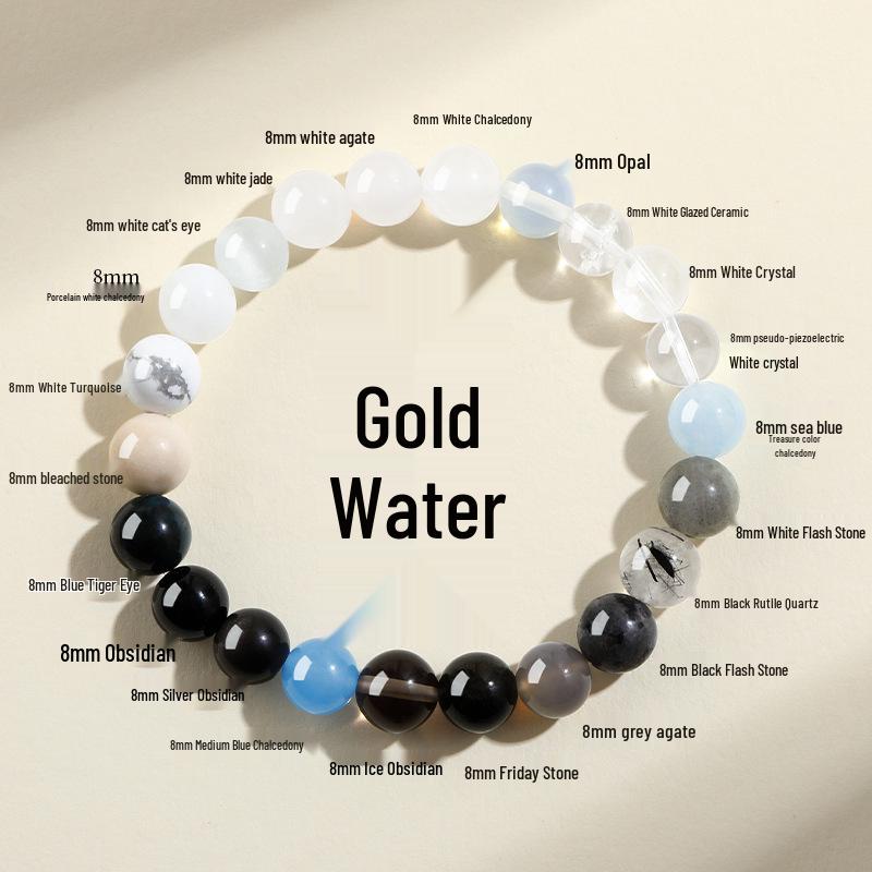 Guochao New Chinese Style Women's Bracelet: Natural Stone, Multi-Gemstone, Small Light Luxury Crystal Jewelry