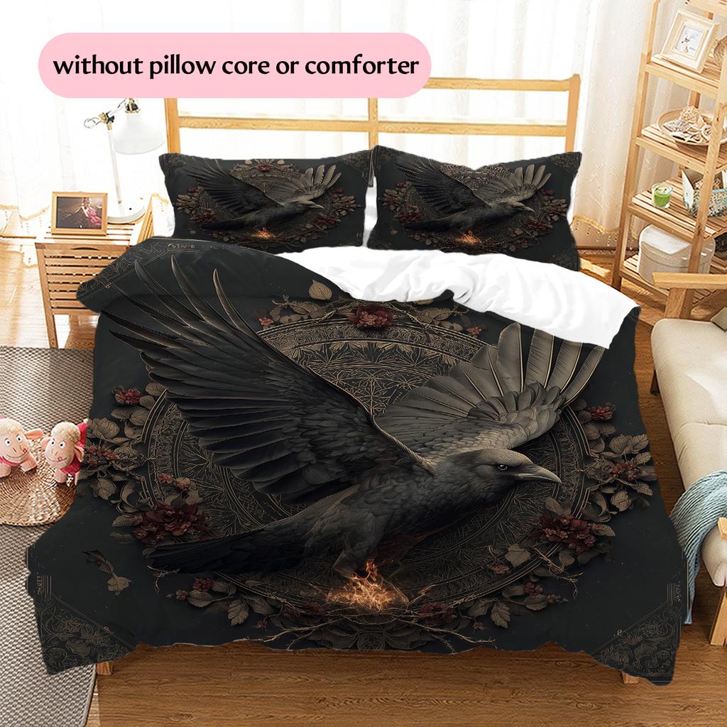 Lightning eagle Pattern Bedding Quilt Set Quilt Cover Pillowcase Home Decoration Gift (1 * duvet cover + 2 * pillowcase, without core)