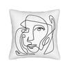 Picasso Funky Art Lady Hat Square Pillow Case Cushion Covers Custom Zippered Decorative Pillowcase For Sofa 40*40Cm