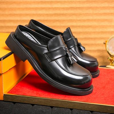 Chinelos Flip-flops Masculinos Moda Retrô Preto Verde Masculino Um Pé Sola Grossa Antiderrapante Modernos Sapatos Pequenos de Couro Sapatos Sociais 38-46