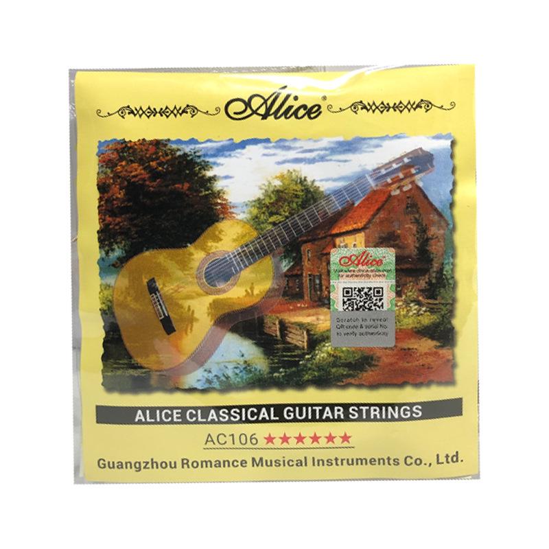 Alice AC106 High Tension Classical Guitar Strings, Nylon, Anti-rust Coating, Full Set of 6.
