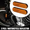 2pcs 3.98"x1.18" Universal Reflector Oval Motorcycle Safety Reflector Orange