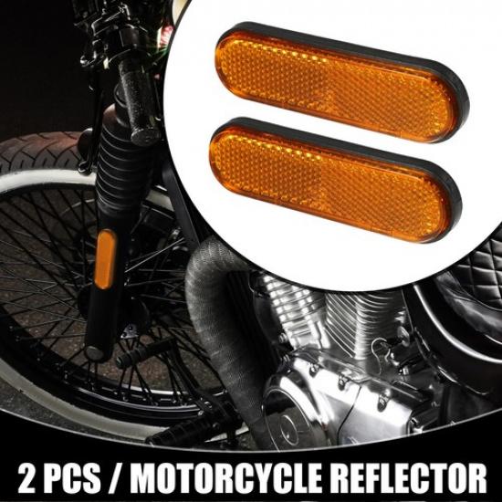 2pcs 3.98 x1.18  Universal Reflector Oval Motorcycle Safety Reflector Orange