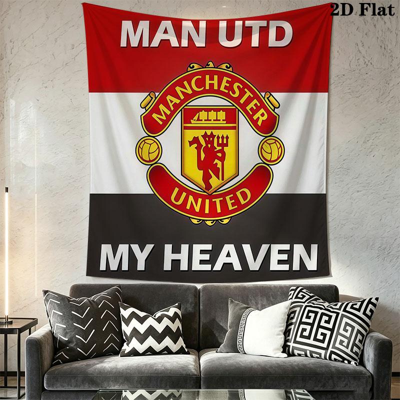 Man Utd N Wall Hanging Printed Fabric Blanket Decorative Tapestries for Bedroom Living Room Home Decor