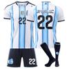 Teens Kids Adults Football Kits Sport Training Jersey Set with Socks 2026 FIFA World Cup Argentina Home #22 L.Martínez