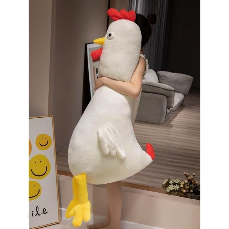Süßes gelbes Hühnchen Plüschtier Kissen Stofftier Cartoon Beinklammer Puppe Schlafkissen Mädchenbett Weich