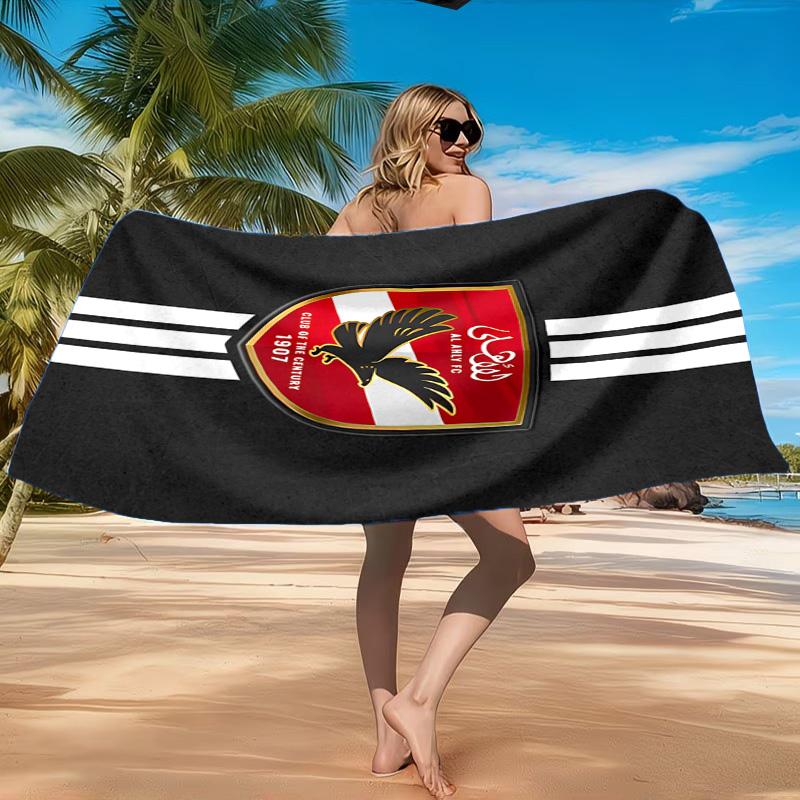 Ahly Football club Printed Microfiber Beach Towel, Soft And Absorbent, Quick-Dry, Ideal for Summer Travel, Beach Essential, Swimming Pool