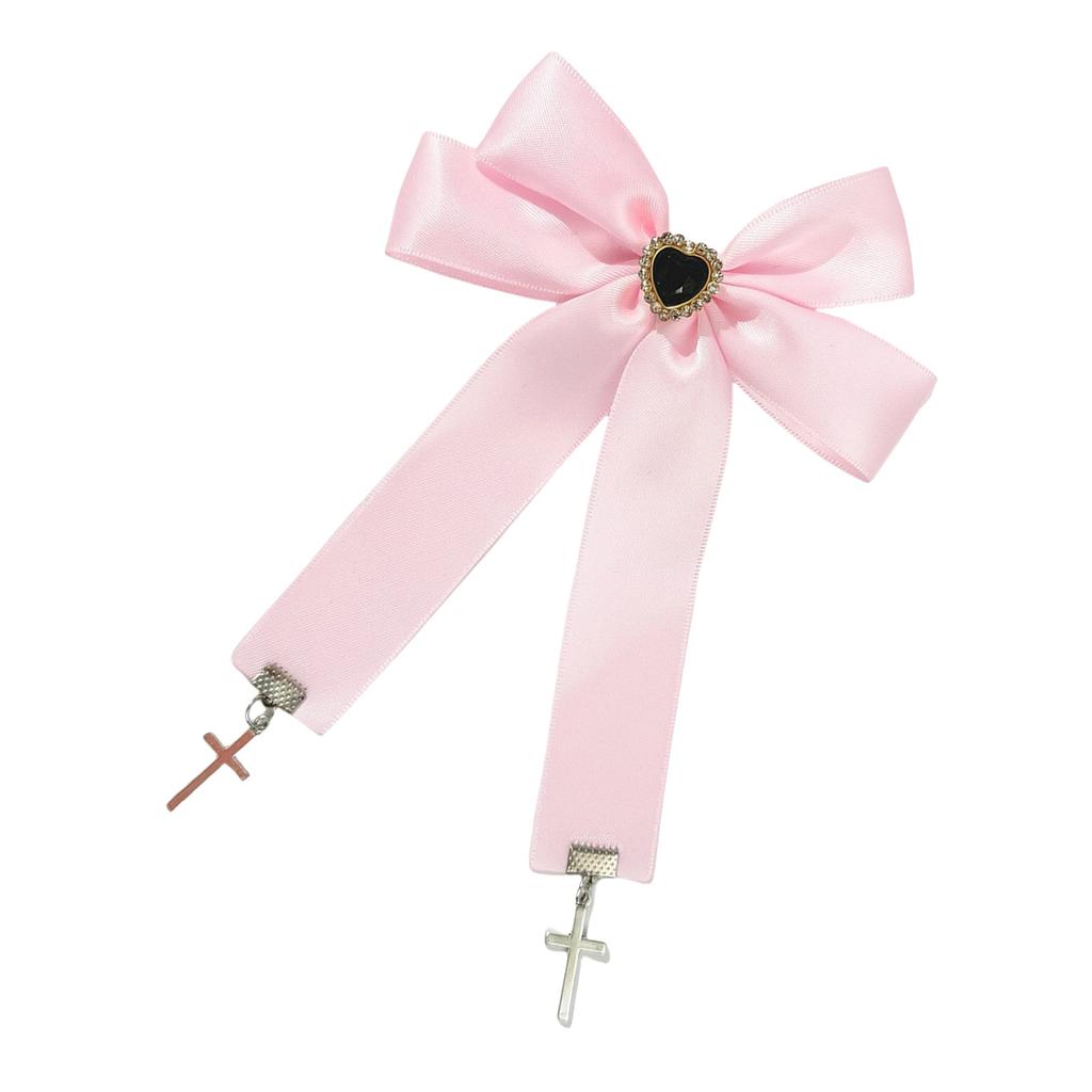 Bowknot Hair Clip Cross Pendant Hair Pin Subculture Hair Barrettes NonSlip Teens Girl Cool Hair Decors Ponytail Holder