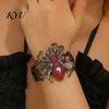 Glänzendes Strass-Spinnen-Armreif Vintage Armband, Gothic Punk Verstellbares Stretch-Armreif Personalisierbares Tägliches Accessoire für Männer Frauen, Mysteriöses Halloween