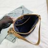 New fashion niche contrasting color striped bucket bag single shoulder oblique span trendy women's bag