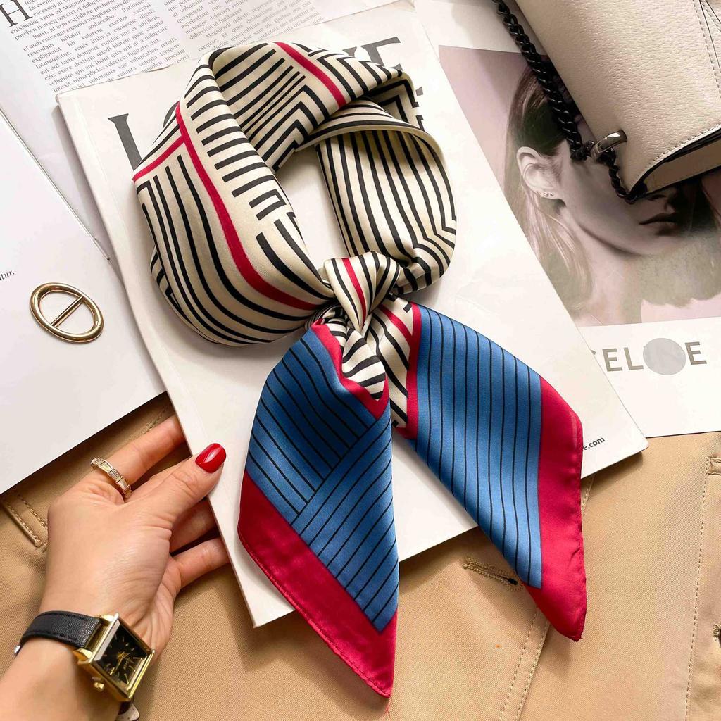 Korean cashew flower silk scarf triangle scarf women's stacking wear accessories jeans belt travel matching shirt scarf headscarf