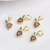 14K Gold-Filled Color-Preserving Zircon 3D Grape Pendant Charm for DIY Bracelets & Necklaces