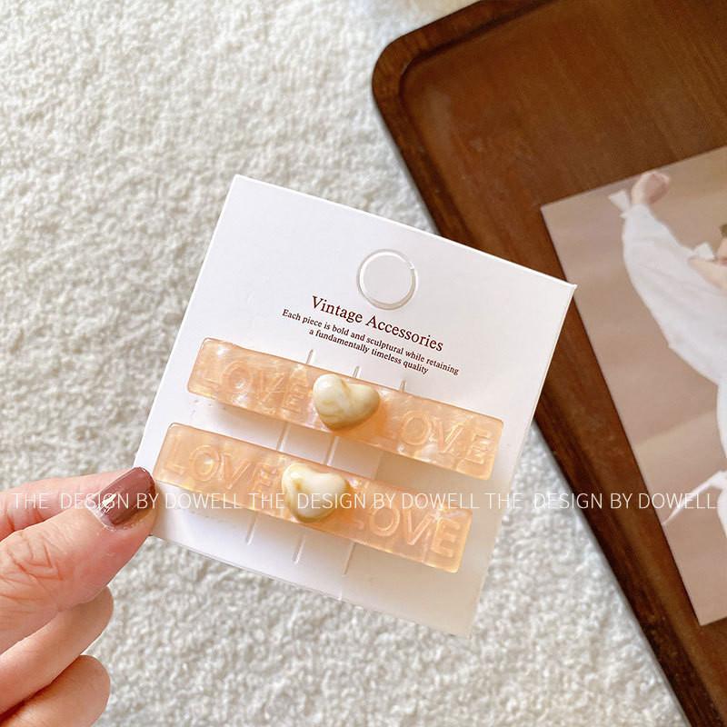 

Sweet And Charming Korean Style Jelly Color Heart Hair Clips For Girls Ideal For Bangs And Flyaways Apricot