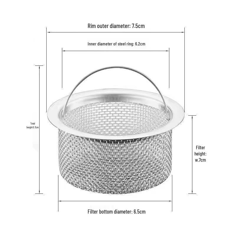 Stainless Steel Mesh Sink Filter - Universal Odor-Proof Vegetable Basin and Residue Cover